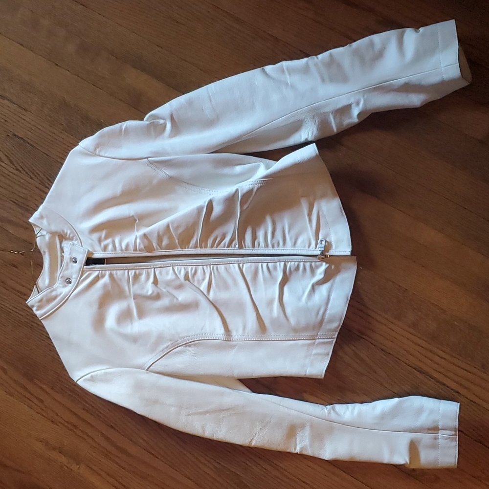 Mendocino White Leather Jacket